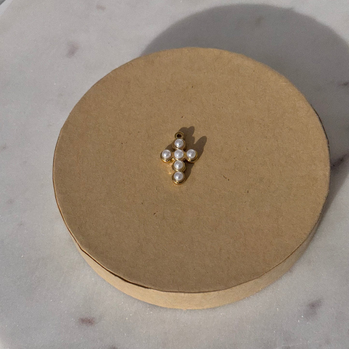 CROSS OF PEARLS CHARM
